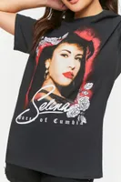 Women's Selena Queen of Cumbia Graphic T-Shirt in Black, M/L