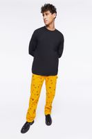 Men Dice Print Drawstring Pants Gold/Black