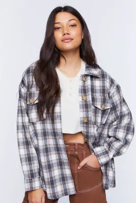 Women's Plaid Drop-Sleeve Shacket