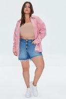 Women's Denim Frayed Shorts Medium Denim,