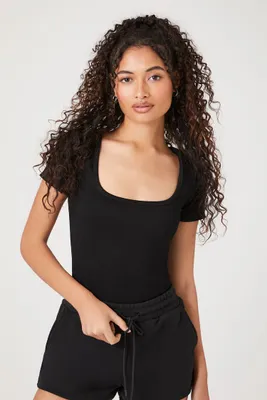 Women's Seamless Ribbed Bodysuit in Black, M/L