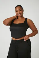 Women's Satin Crop Top Black,