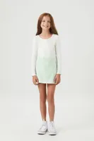 Girls French Terry A-Line Skirt (Kids) in Mint, 13/14