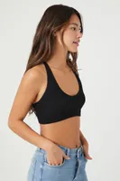 Women's Seamless Plunging Crisscross Bralette in Black Medium