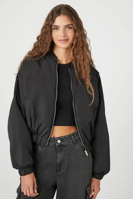 Women's Cropped Bomber Jacket