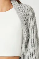 Women's Batwing Open-Front Cardigan Sweater in Grey Small