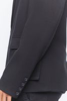 Men Notched Button-Front Blazer in Black Large