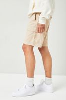 Men Drawstring Cargo Shorts in Taupe Medium