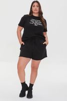 Women's Frayed Denim Shorts Black,