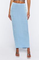 Women's Slinky Halter Top & Maxi Skirt Set in Light Blue Large