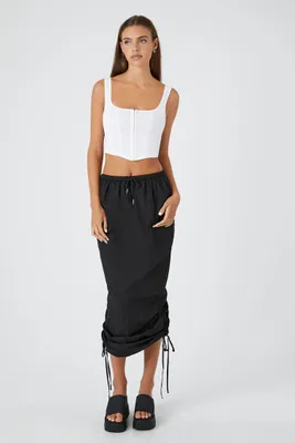 Women's Cargo Midi Skirt in Black Medium