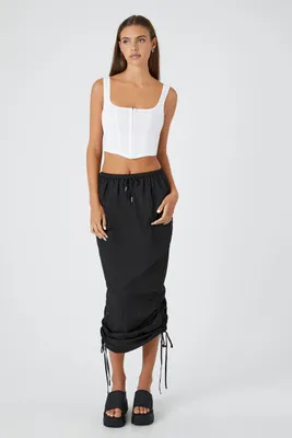 Women's Cargo Midi Skirt in Black Large