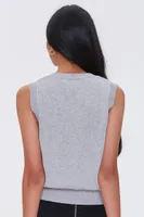 Women's Uniform Heathered Sweater Vest in Heather Grey Small