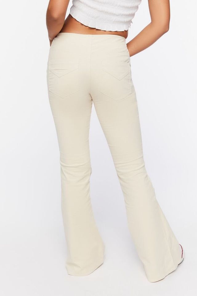 Free People Ribbed Velvet Flare Pant - Women's Pants in Vanilla Creme