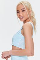 Women's Tie-Dye Sports Bra in Light Blue/White, XS