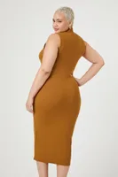 Women's Bodycon Midi Dress in Cigar, 2X