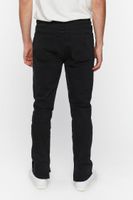 Men Twill Slim-Fit Zippered Pants in Black, 32