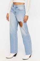 Women's Heart Cutout Straight-Leg Jeans in Light Denim, 27