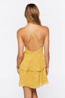 Women's Floral Babydoll Mini Dress in Yellow Medium