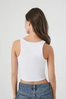 Women's Studded Los Angeles Tank Top in White, XS