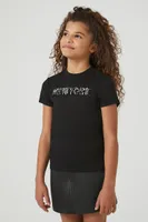 Girls Zebra New York T-Shirt (Kids) Black,