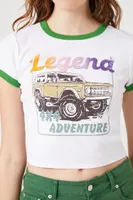 Women's Legend Graphic Ringer T-Shirt in White Small