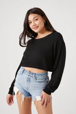 Women's Relaxed Drop-Sleeve Crop Top