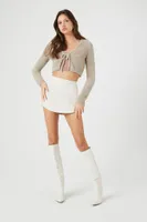 Women's Fuzzy Cropped Cardigan Sweater Goat