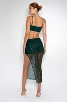 Women's Sequin Cropped Cami & Midi Skirt Set