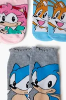 Sonic the Hedgehog Ankle Socks Set - 3 pack in Grey