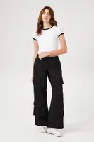 Women's Twill Wide-Leg Cargo Pants