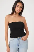 Women's Sweater-Knit Ribbed Tube Top Medium