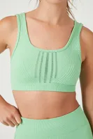 Women's Seamless Perforated Sports Bra in Mint Large