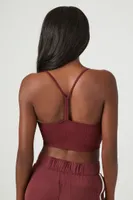 Women's Seamless Longline Sports Bra in Wine Large