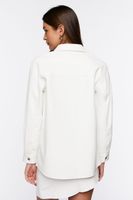 Women's Faux Leather Drop-Sleeve Jacket Cream