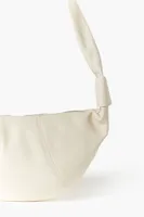 Women's Faux Leather Crescent Handbag in Cream