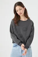 Women's Fleece Printed Sweater