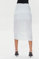 Women's Satin Ruched Drawstring Skirt in Mint Medium