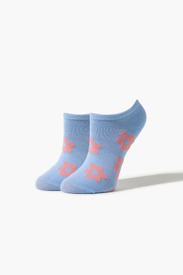 Floral Print Ankle Socks in Blue