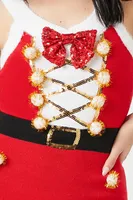 Women's Pom & Sequin Santa Mini Dress