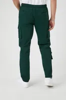 Men Drawstring Cargo Skinny Pants in Sea Green, XXL