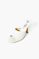 Women's Faux Croc Stiletto Heels in White, 7.5