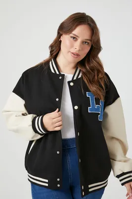 Women's Los Angeles Varsity Jacket in Black, 2X