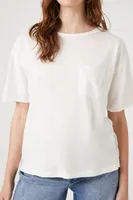 Women's Relaxed Raw-Cut Pocket T-Shirt White