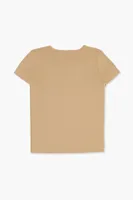 Girls Sweater-Knit T-Shirt (Kids) in Tan, 5/6