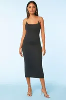 Women's Contour Bodycon Cami Midi Dress in Black Small