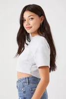 Women's French Terry Cropped T-Shirt Heather Grey