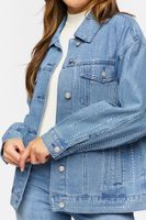 Women's Rhinestone Trucker Jacket in Denim Small