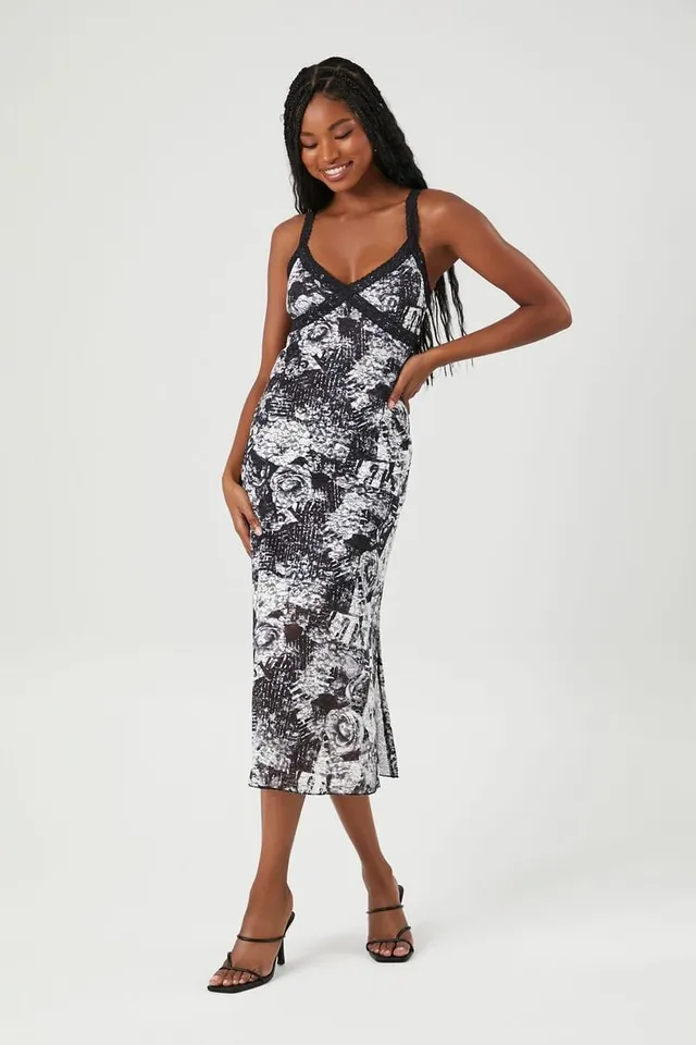 knee length dresses for ladies Floral Print Midi Dress