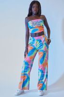 Women's FUBU Abstract Print Pants in Orange Medium